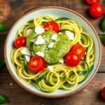 Zucchini Noodles with Creamy Avocado Pesto