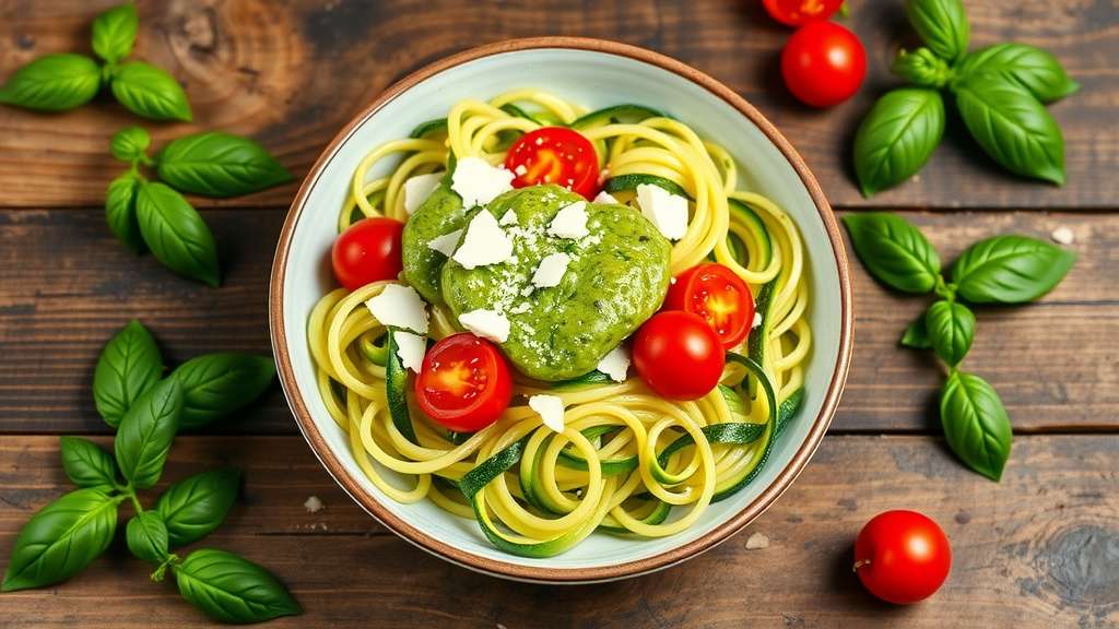 Zucchini Noodles with Creamy Avocado Pesto