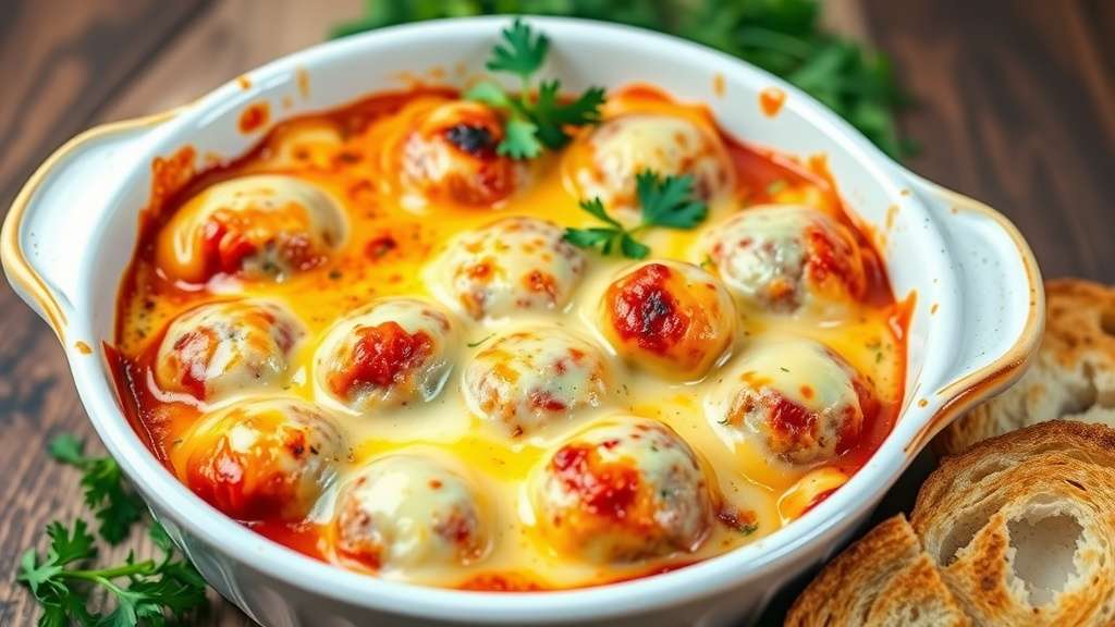 Cheesy Keto Meatball Casserole