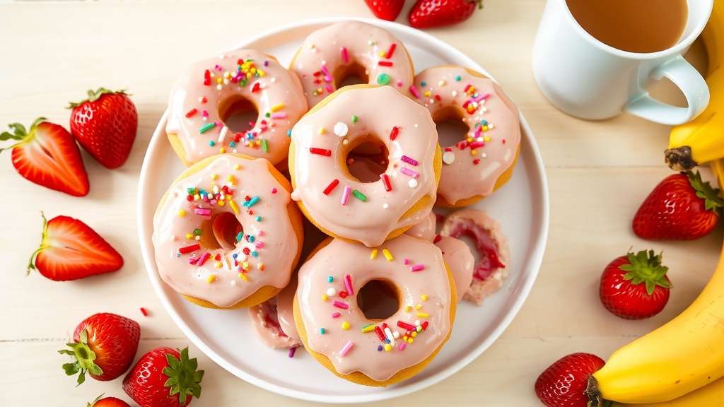 Delicious Gluten-Free Strawberry Banana Donuts