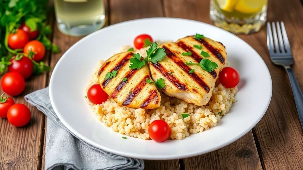 Nutritious Grilled Lemon Herb Chicken with Quinoa